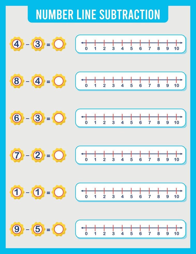 Addition oder Subtraktion des Zahlenstrahls. vektor