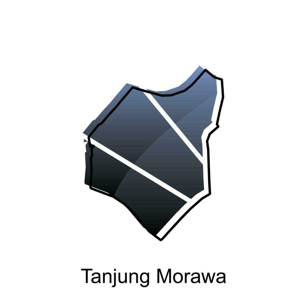 tanjung morawa stad Karta av norr sumatra provins nationell gränser, Viktig städer, värld Karta Land vektor illustration design mall