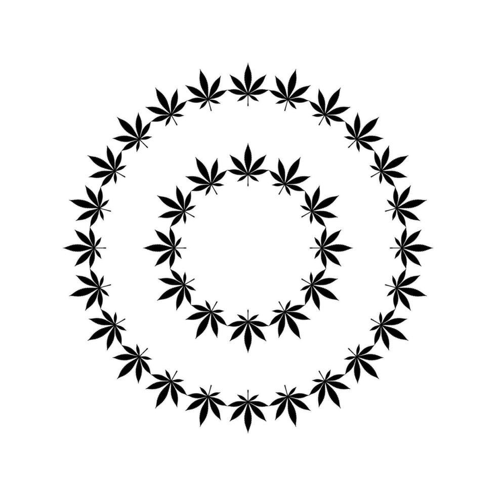 Marihuana Kreis gestalten Komposition, können verwenden zum Dekoration, aufwendig, Hintergrund, Abdeckung, Kunst Illustration, Textil, Stoff, Mode, oder Grafik Design Element. Vektor Illustration