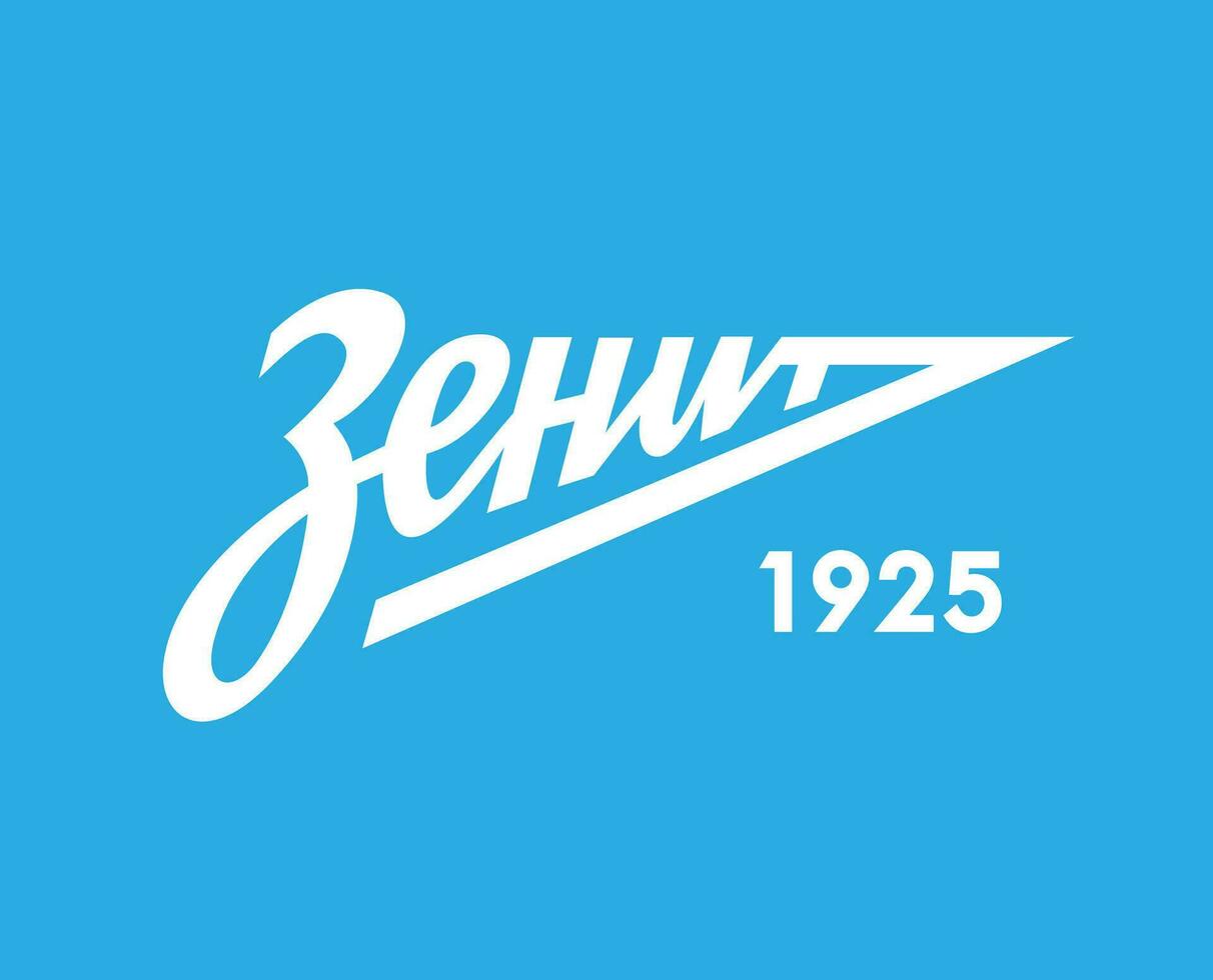 zenit st petersburg logotyp klubb symbol ryssland liga fotboll abstrakt design vektor illustration med blå bakgrund