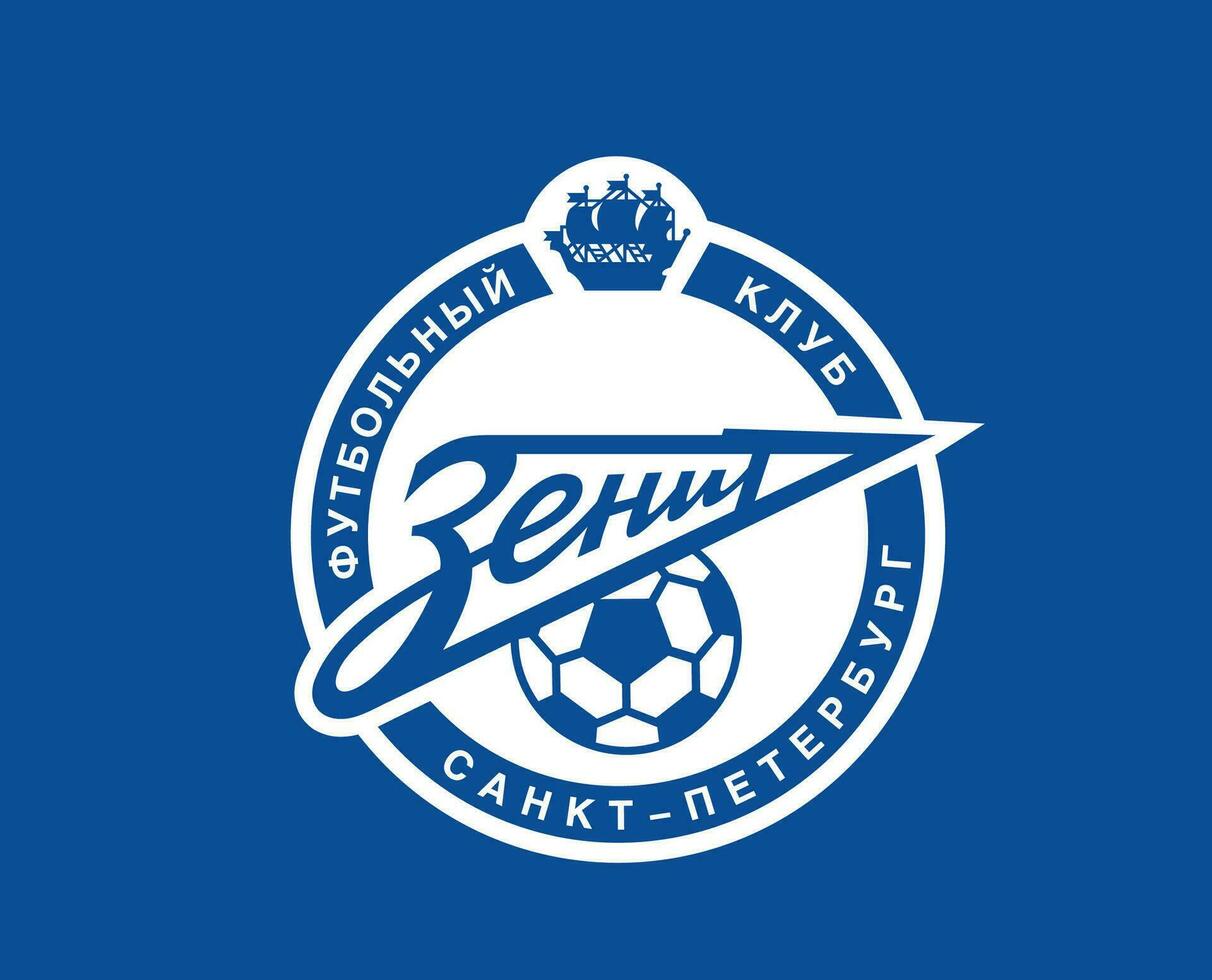 zenit st petersburg symbol klubb logotyp ryssland liga fotboll abstrakt design vektor illustration med blå bakgrund