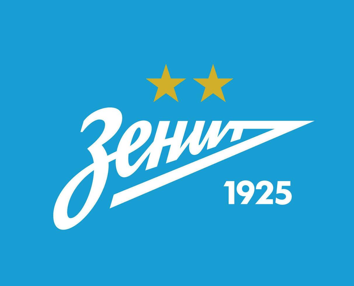 zenit st petersburg klubb logotyp symbol ryssland liga fotboll abstrakt design vektor illustration med blå bakgrund