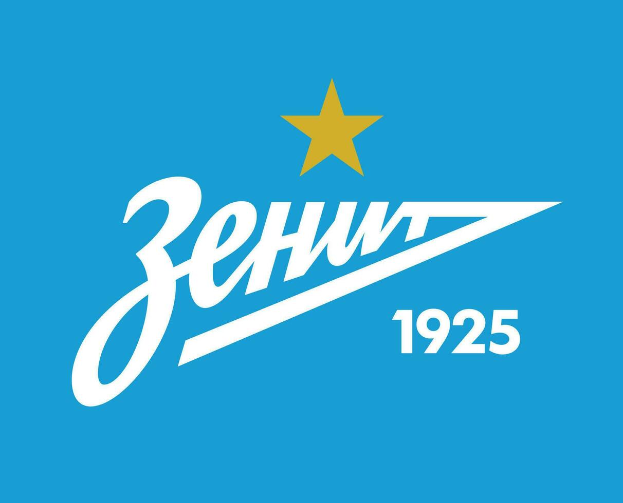 zenit st petersburg klubb symbol logotyp ryssland liga fotboll abstrakt design vektor illustration med blå bakgrund