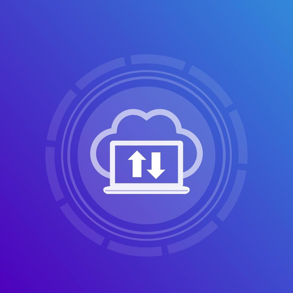 synkronisera med moln, ikon för synkroniseringsvektor vektor