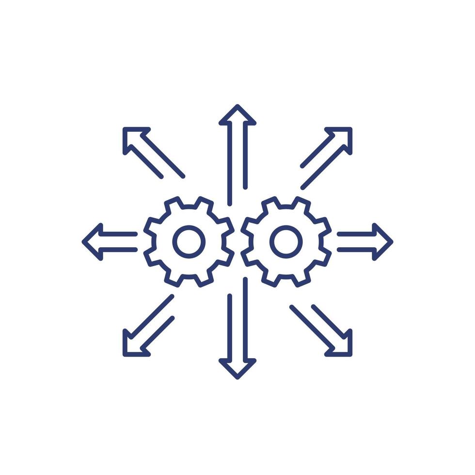 Symbol für Automatisierungs- und Integrationslinie auf Weiß vektor