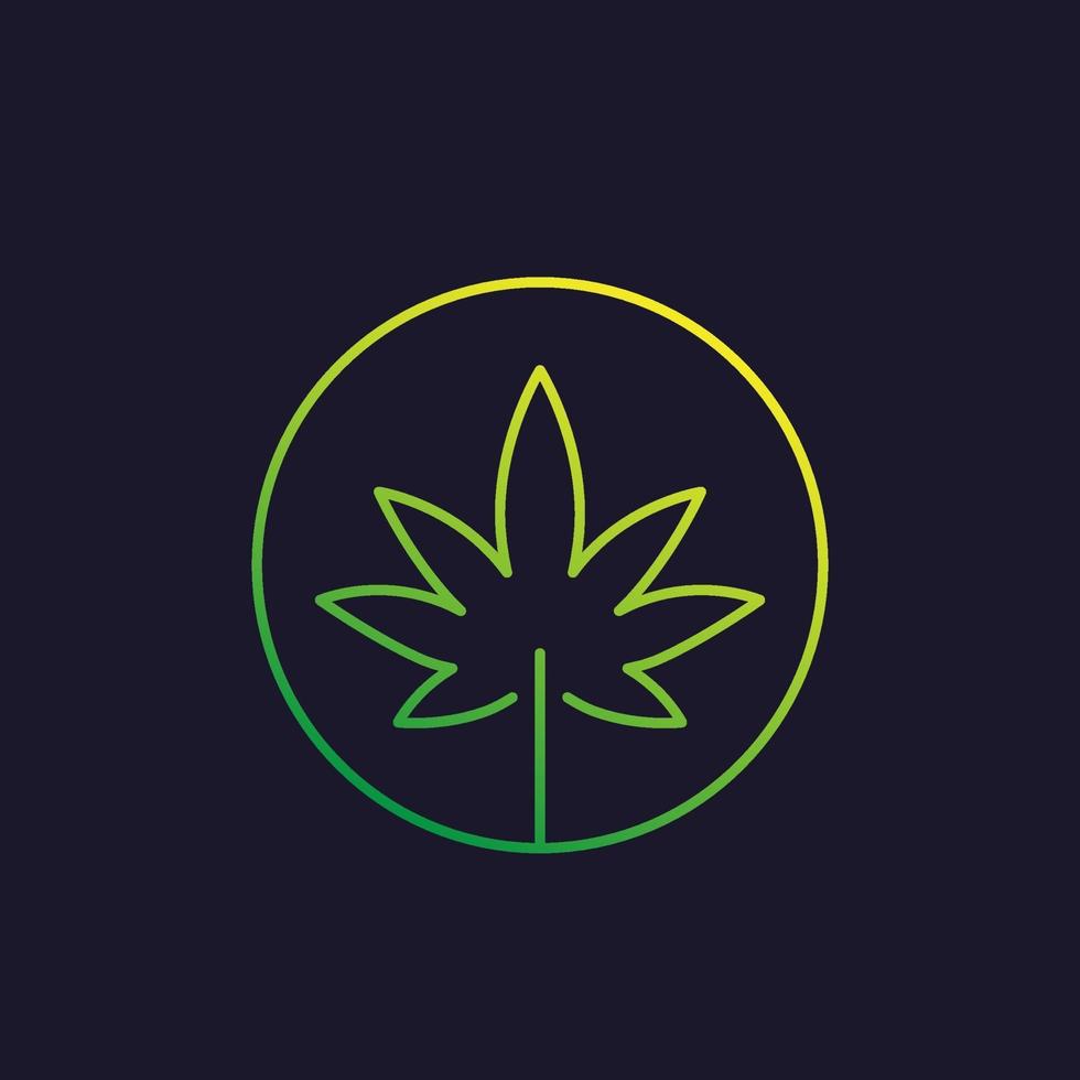 Marihuana-Blatt, Cannabis-Vektor-lineares Symbol vektor