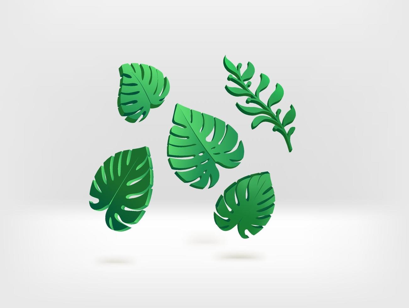 Vektorbanner mit grünen tropischen Sommerblättern vektor