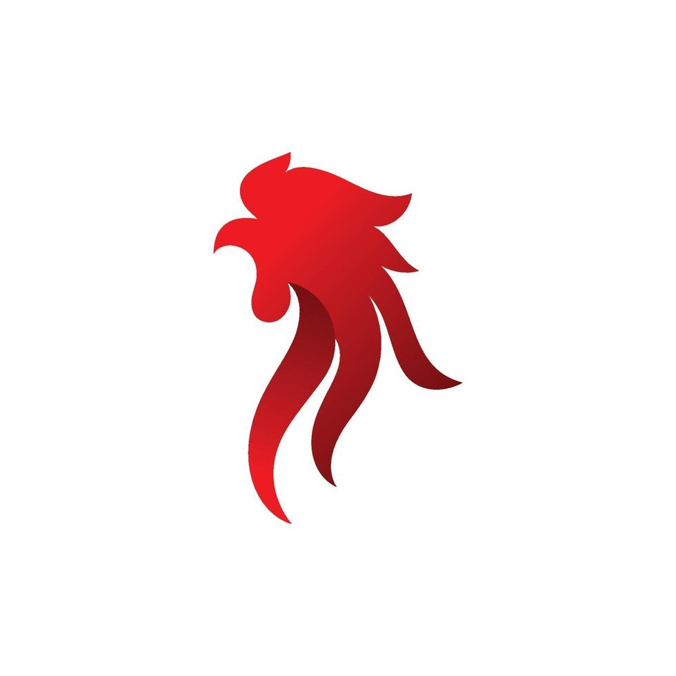 Hahn-Logo-Hühnerkopf-Symbol und Symboldesign-Vorlage vektor