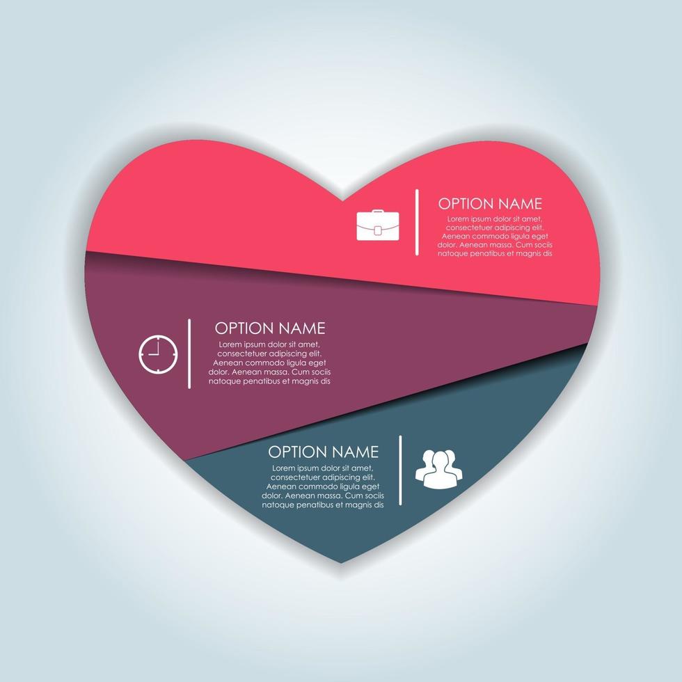Infografik Herzvorlagen für Business-Vektor-Illustration. vektor