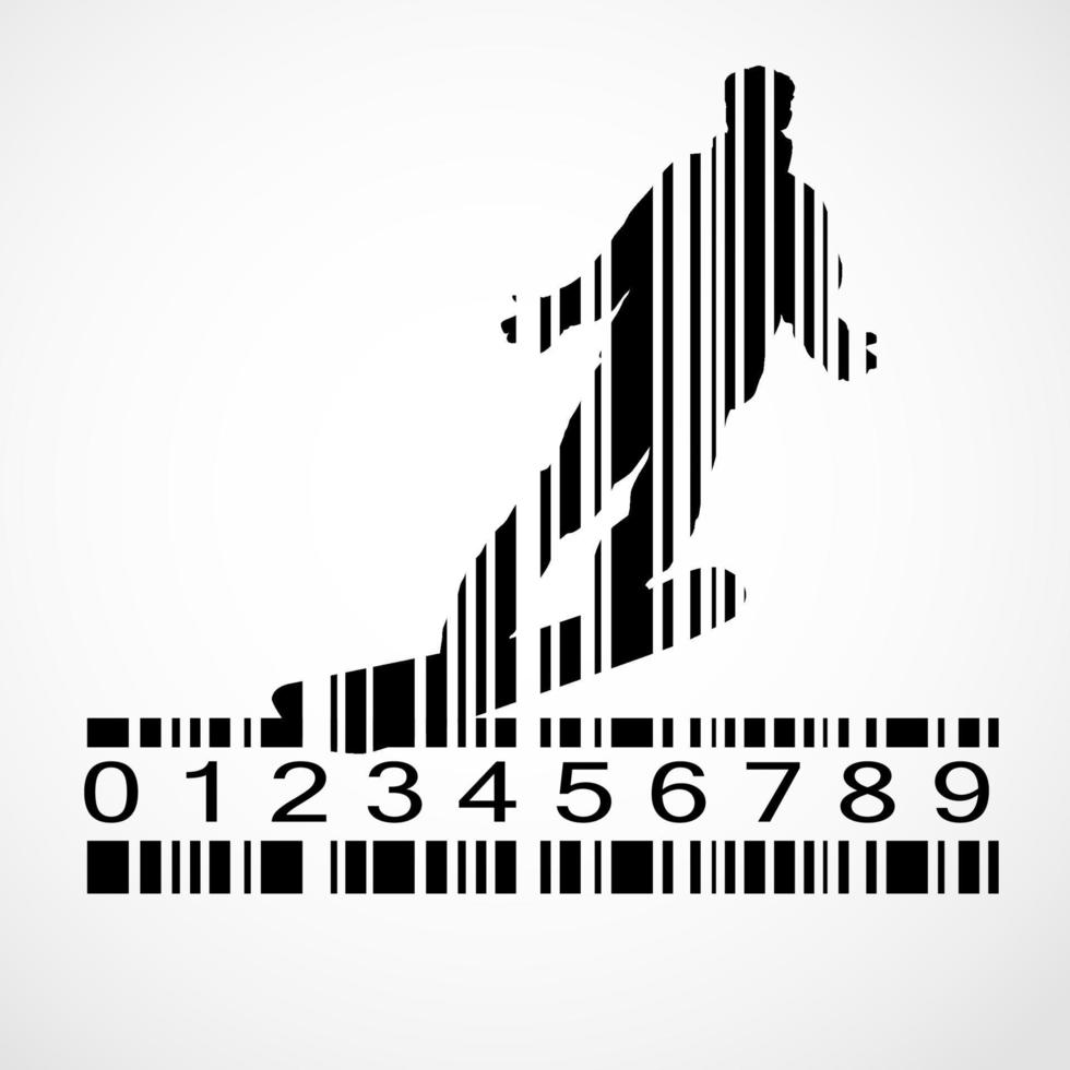 Barcode-Snowboarder-Bild-Vektor-Illustration vektor