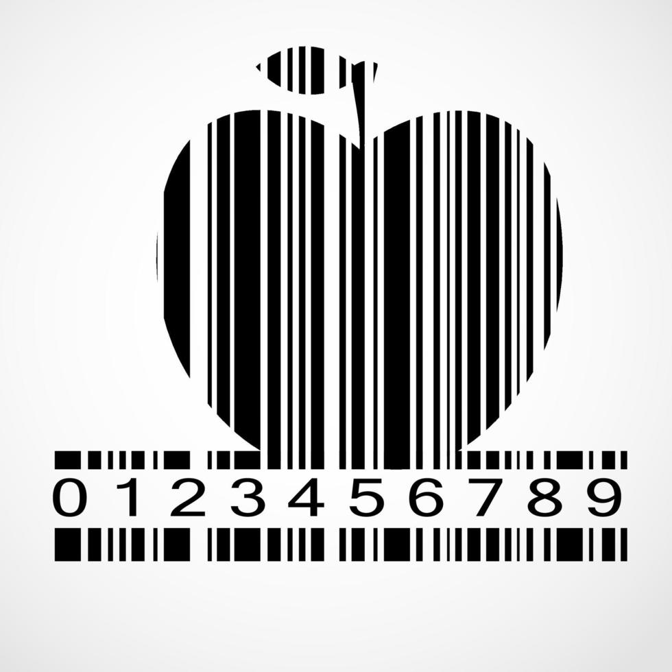 Barcode-Apfel-Bild-Vektor-Illustration vektor