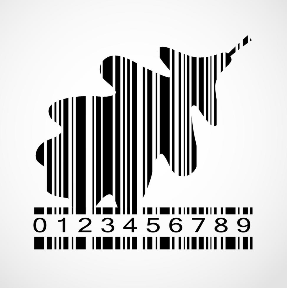 Barcode-Herbstblatt-Bild-Vektor-Illustration vektor