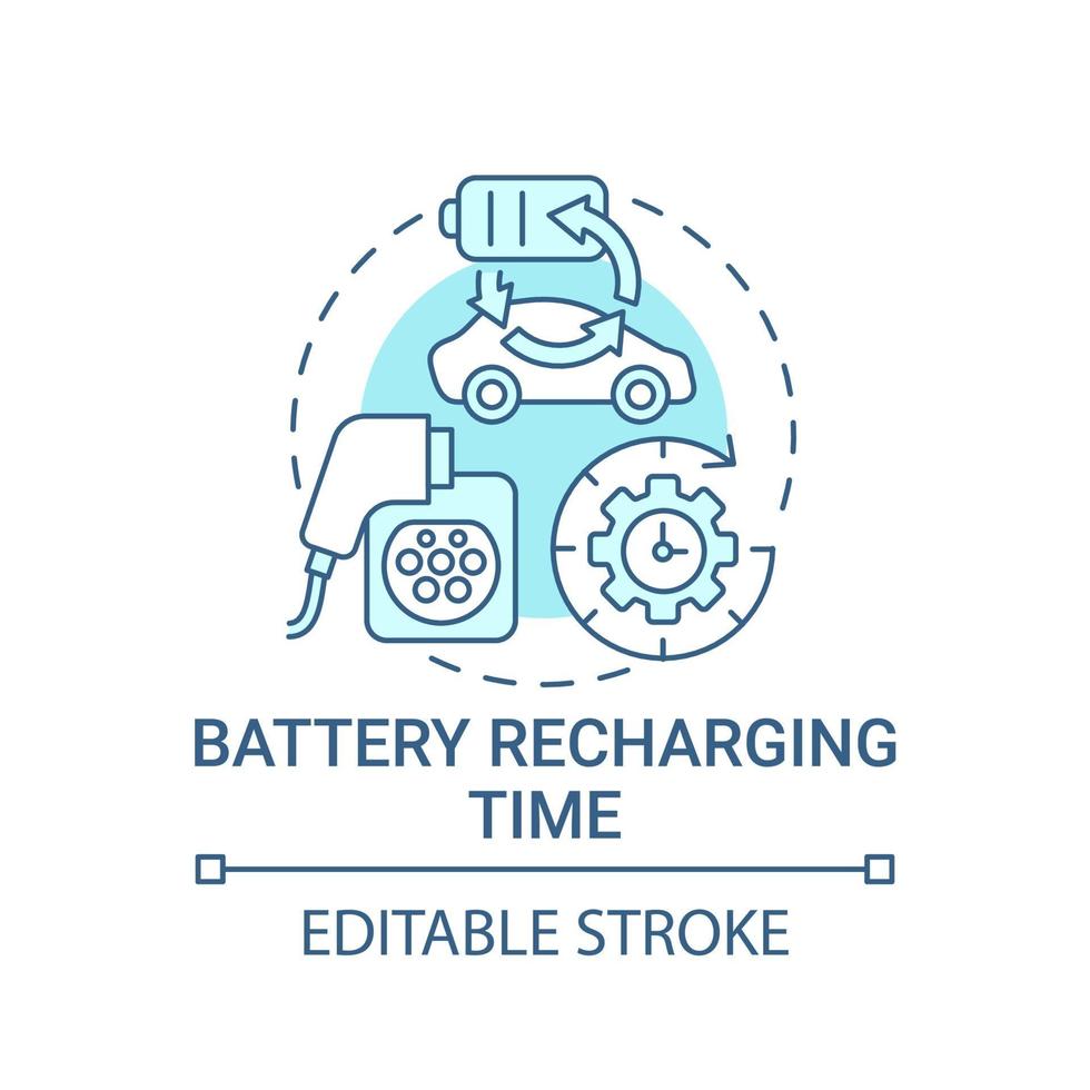 EV-Batterie Ladezeit Konzept Symbol. vektor