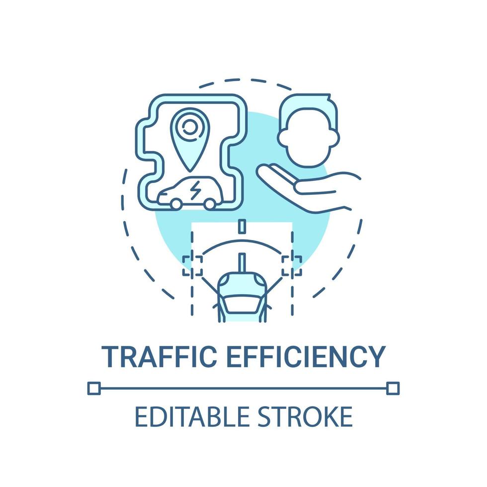 elfordon trafik effektivitet fördelar koncept ikon. vektor