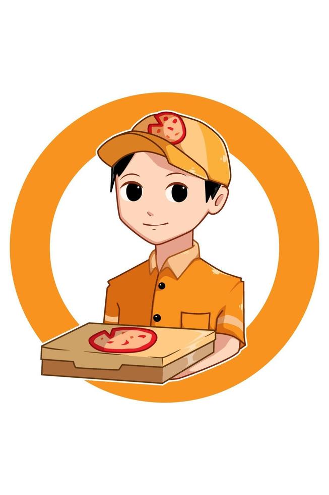 pizzza pojke anime vektor