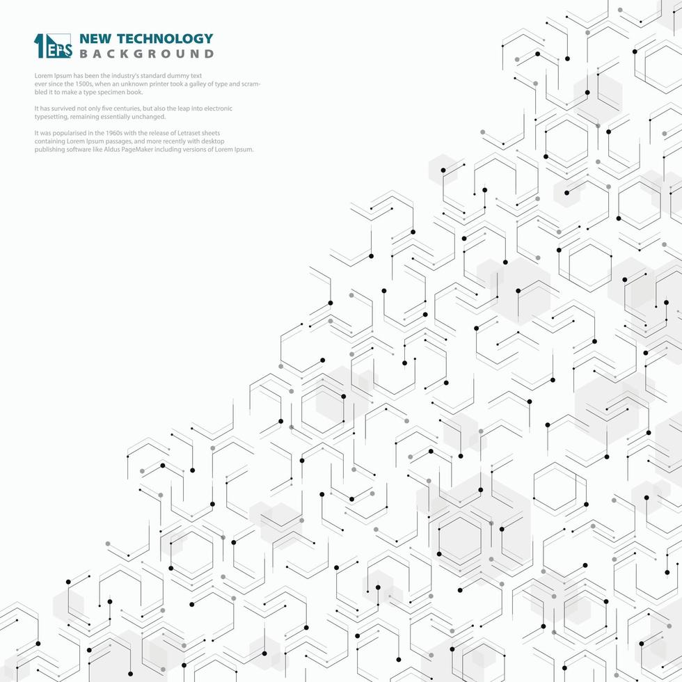 abstrakt hexagonal geometrisk teknik mönster design vit. vektor