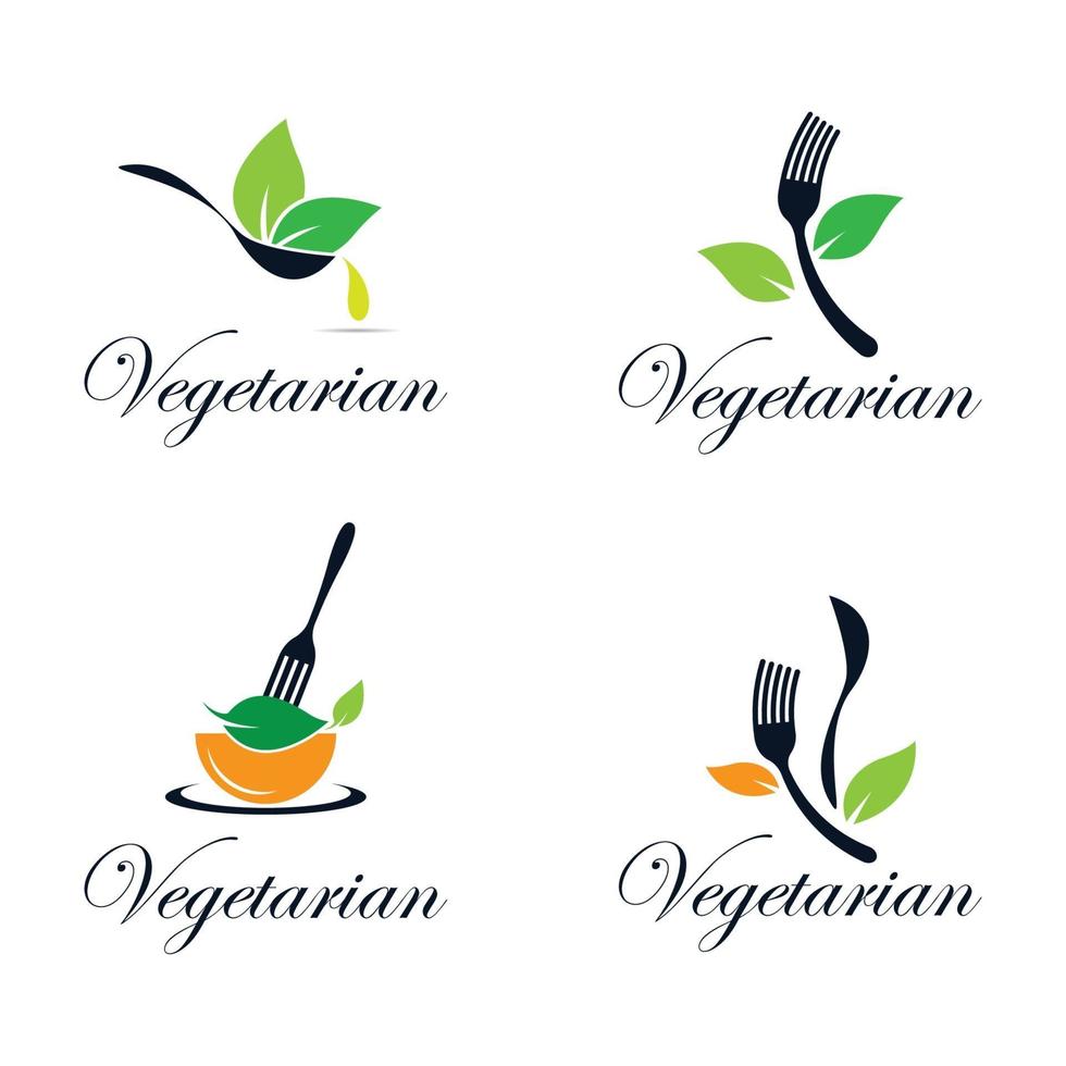 vegetarische Lebensmittel Logo Bilder vektor