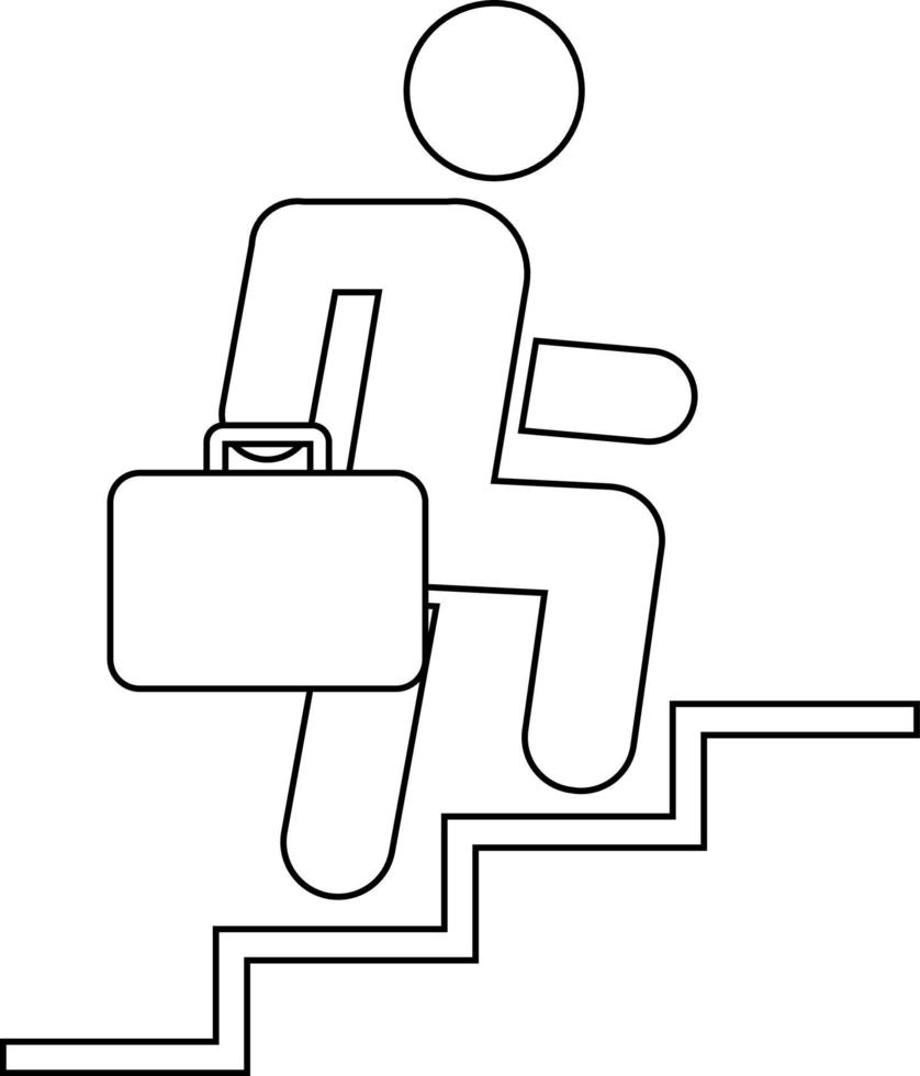 affärsman klättra trappan ikon vektor