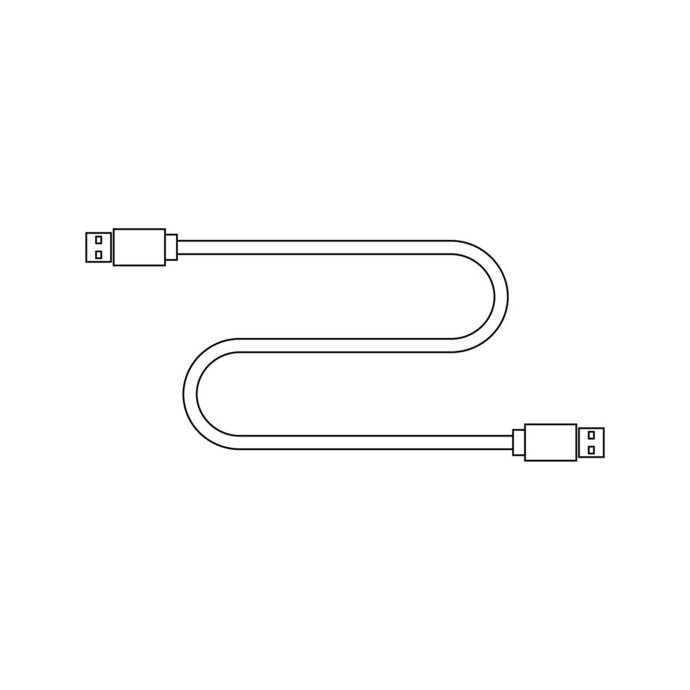 einfache Abbildung eines USB-Datenkabels vektor