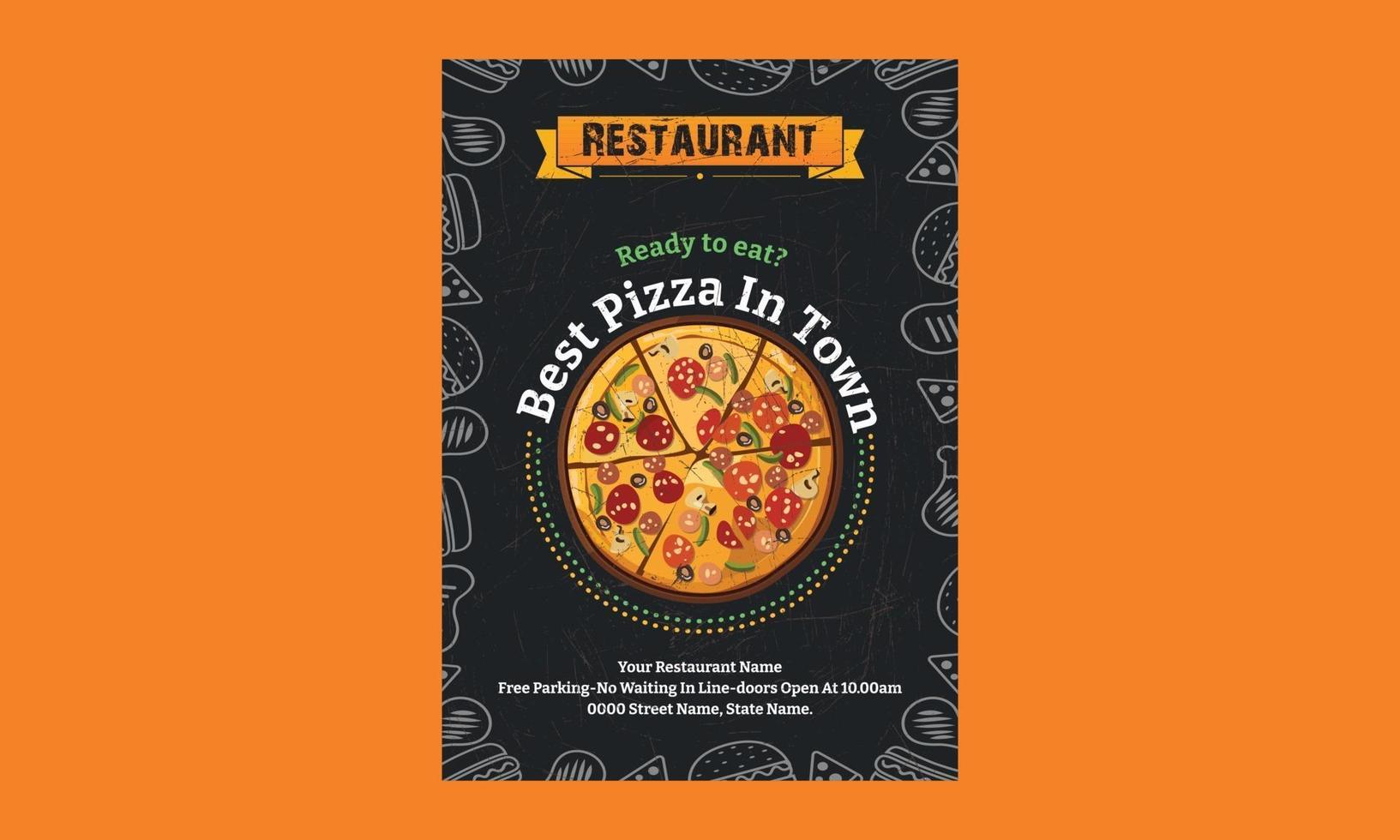 Restaurantflyer, Pizzaladen-Flyer, Poster, Essensflyer vektor