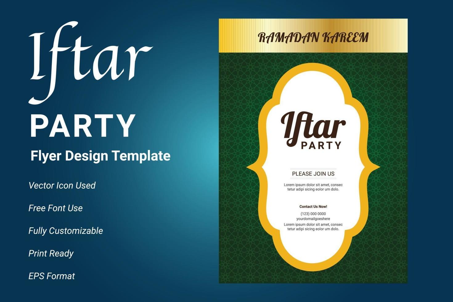 ifter Party Einladung Flyer Design. Ramadan-Flyer für die Ifter-Party vektor