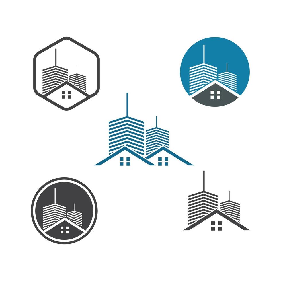 Immobilien moderne Stadtgebäude Vektorvorlage vektor