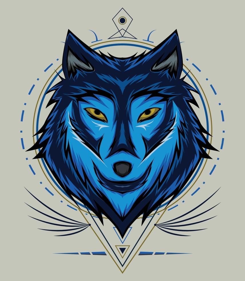 Wolf-Gesicht-Vektor-Design. Wolf Maskottchen Vektorgrafiken vektor