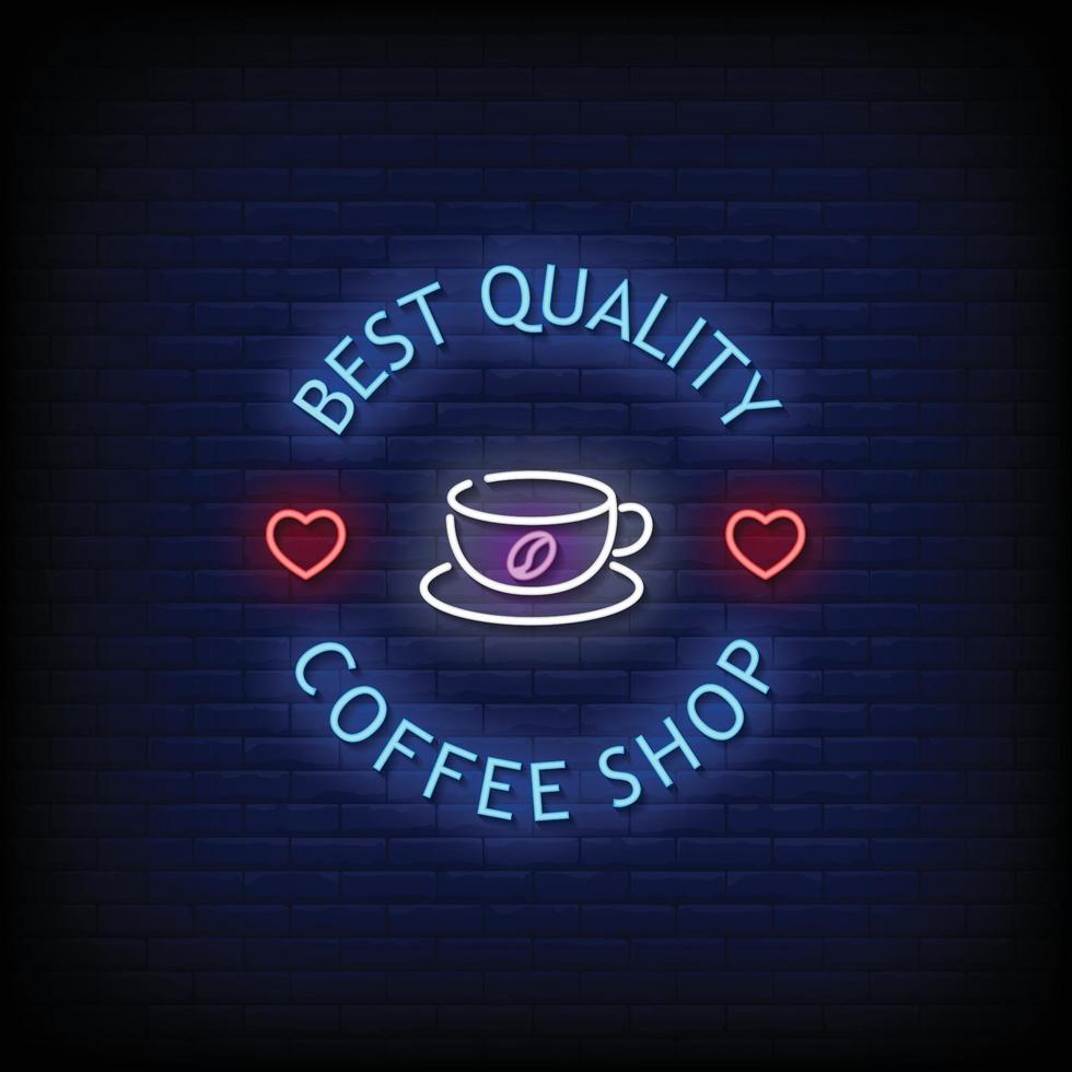 Coffee-Shop-Neon-Schild an der Mauer vektor