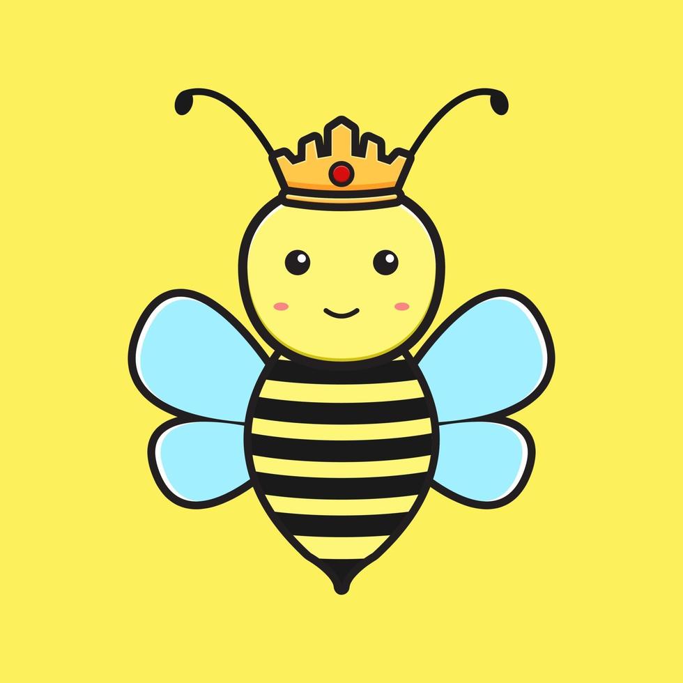 Bienenkönigin-Maskottchen-Cartoon-Symbol-Vektor-illustration vektor