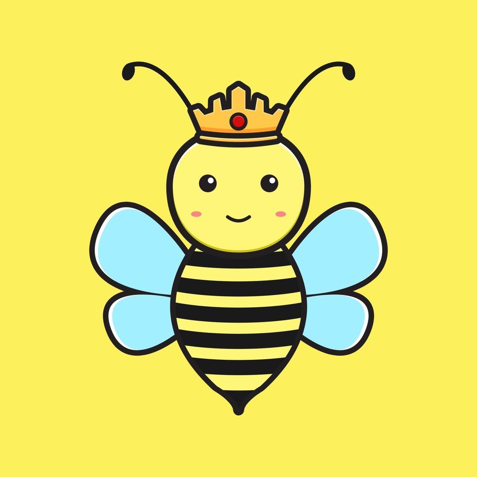 drottning bi maskot tecknad ikon vektorillustration vektor