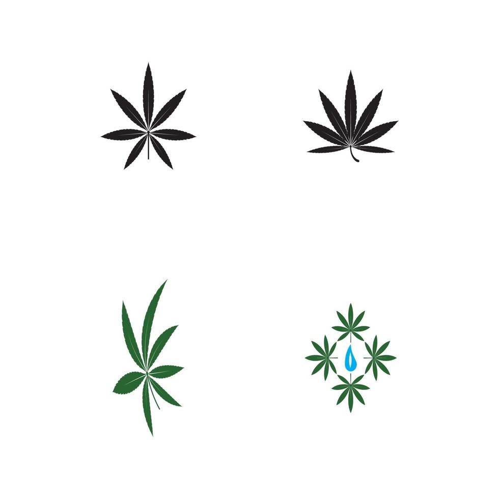 Stellen Sie das Cannabis-Logo-Vorlagen-Vektorsymbol ein vektor