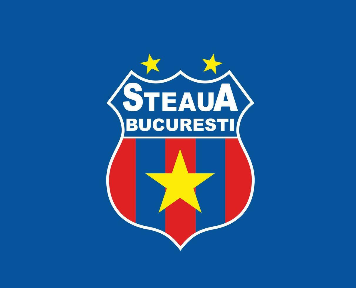 steaua bucarest klubb logotyp symbol rumänien liga fotboll abstrakt design vektor illustration med blå bakgrund