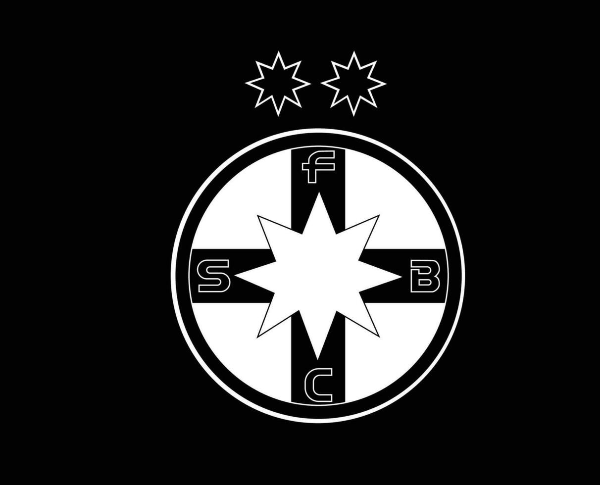 steaua Bukarest Verein Symbol Logo Weiß Rumänien Liga Fußball abstrakt Design Vektor Illustration mit schwarz Hintergrund