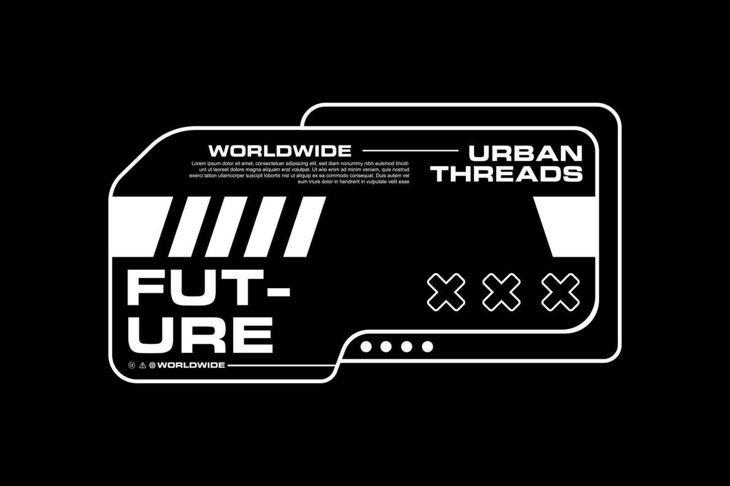 futuristisch Grafik Tee Design Strassenmode Stil editierbar Vorlage vektor