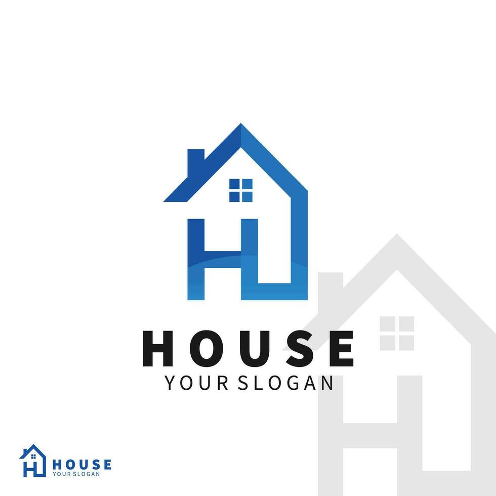 h Brief Logo Design Vorlage Haus Logo vektor