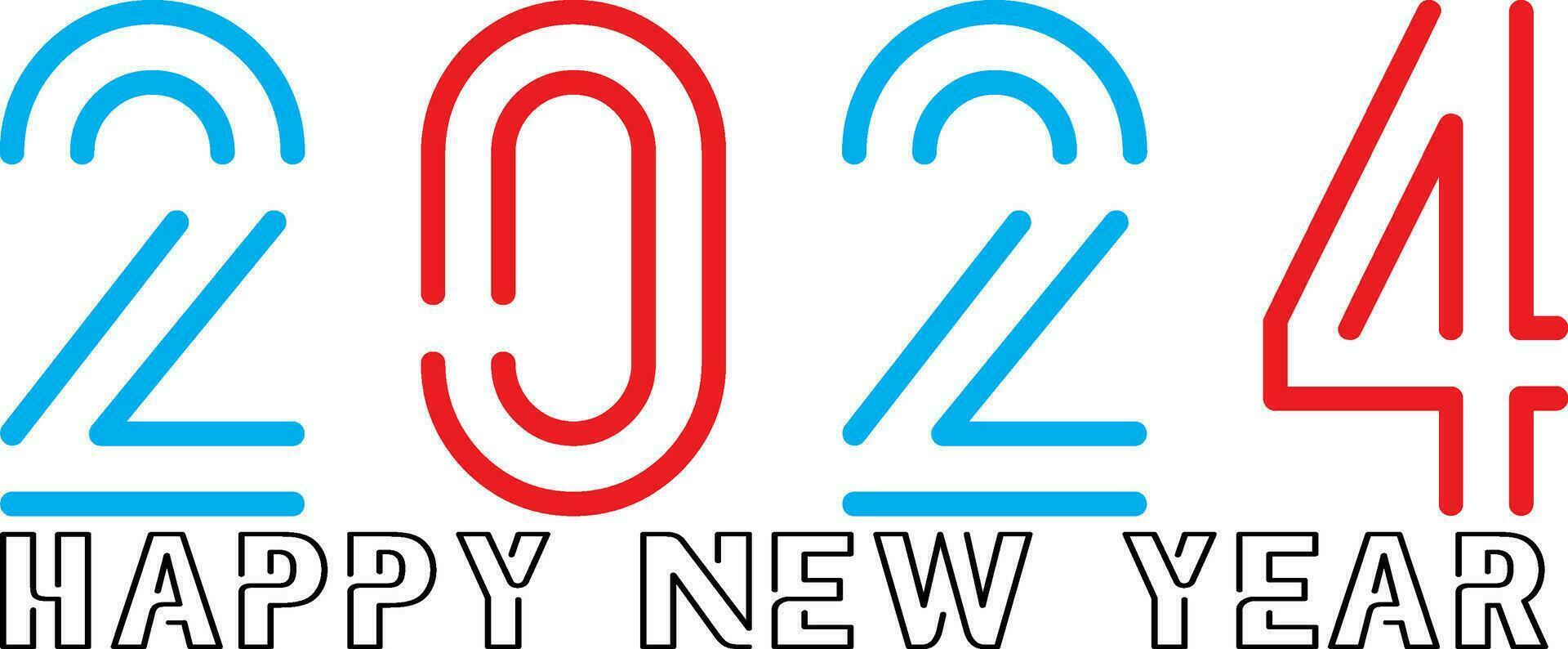 Lycklig ny år 2024 design med tal. Lycklig ny år 2024 vektor design för affisch, kalender, baner och Mer
