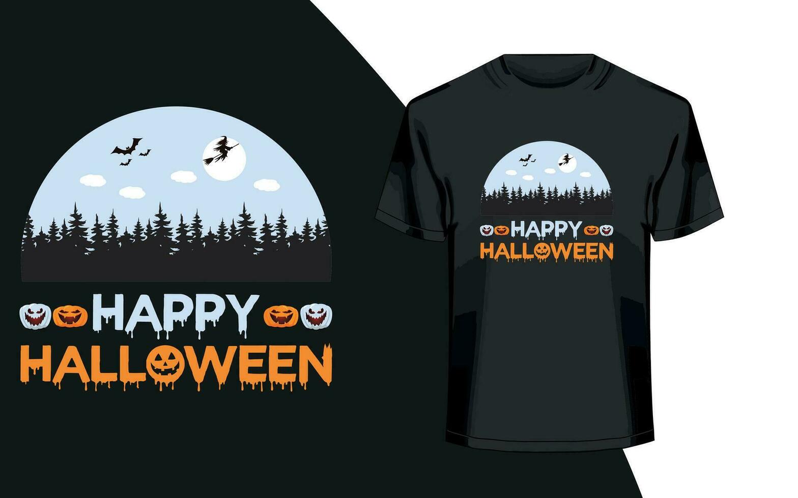 Lycklig halloween t-shirt design. vektor