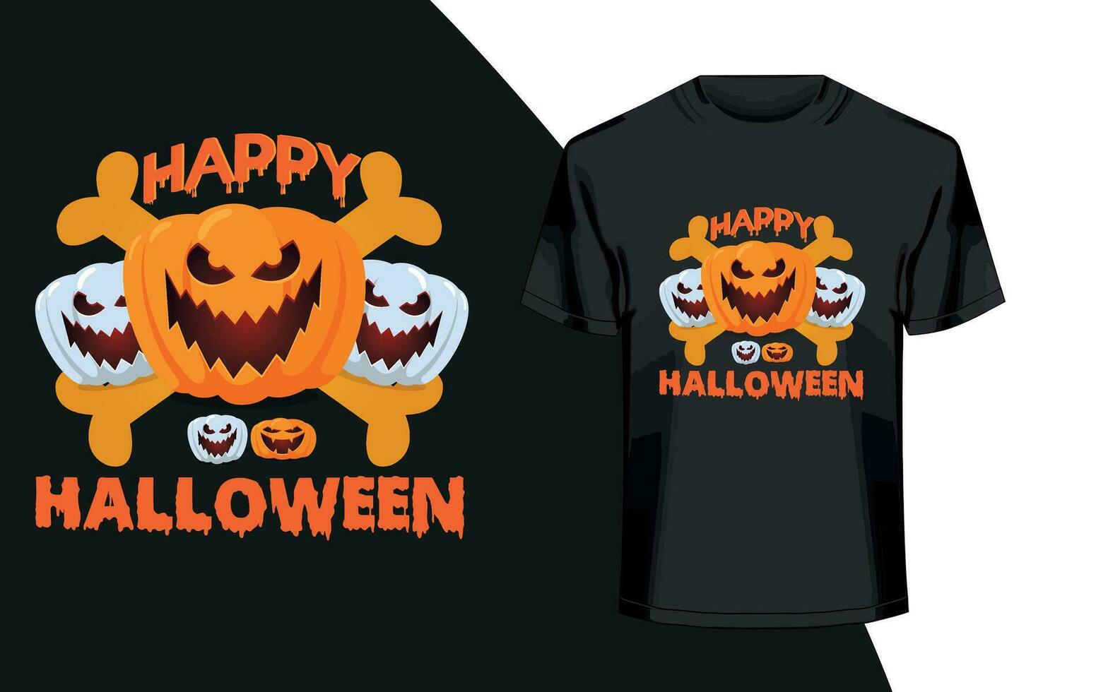 Lycklig halloween t-shirt design. vektor