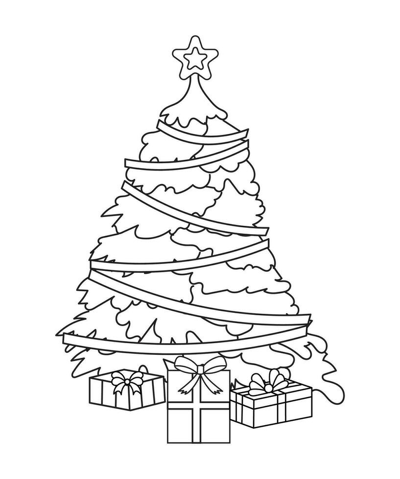 jul ornament uppsättning med bollar, snöflingor, hattar, stjärna, jul träd, orange, strumpa, gåva, dryck och girlanger. vektor