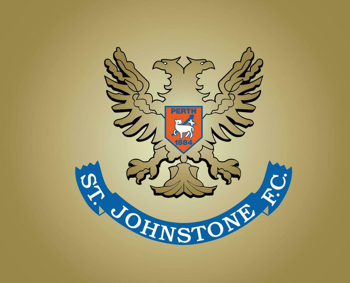 st johnstone fc klubb symbol logotyp skottland liga fotboll abstrakt design vektor illustration med brun bakgrund