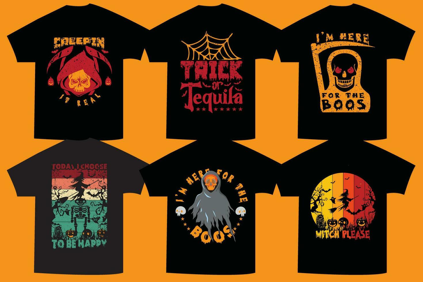 Halloween T-Shirt Typografie Design Vektor