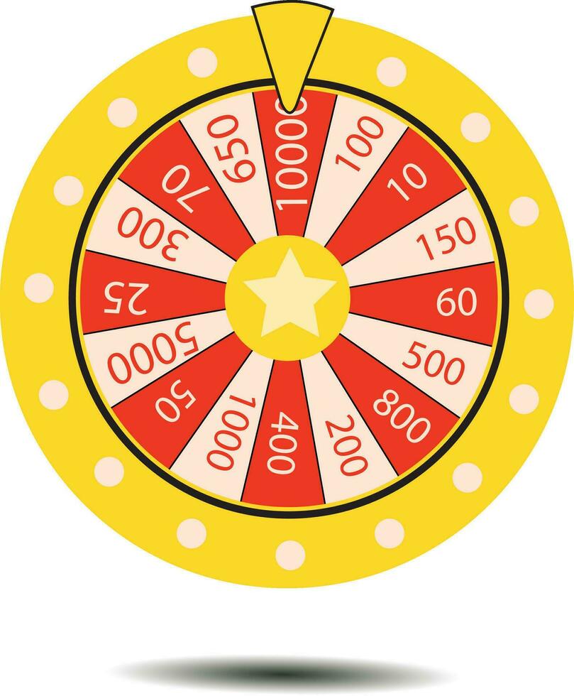 hjul av förmögenhet lotteri tur illustration kasino spelande. vinna de roulett av tur. fritid spelande. vektor