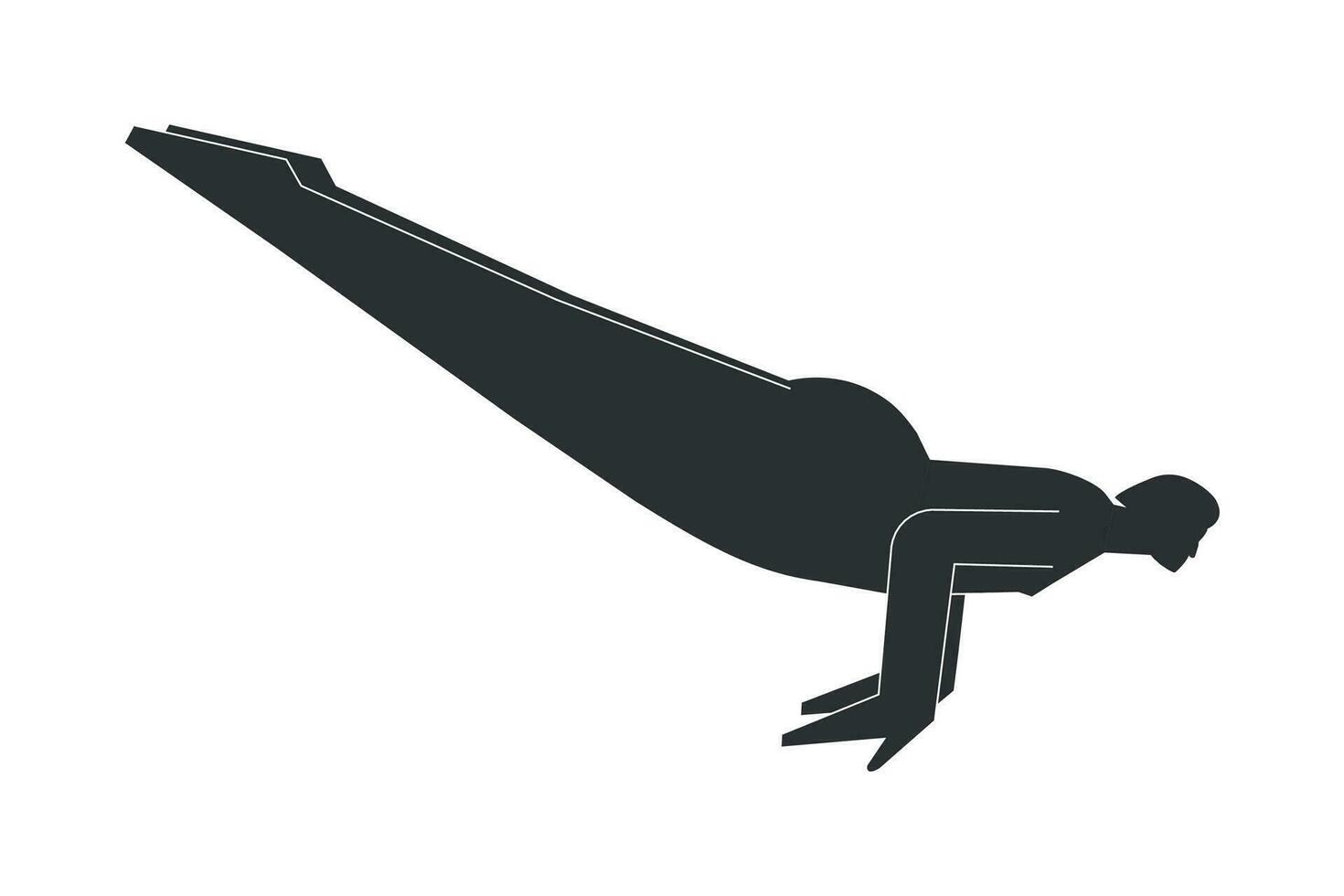 Vektor isoliert Konzept mit eben schwarz Silhouette von weiblich Charakter. sportlich Frau lernt Yoga Haltung Mayurasana. Fitness Übung - - Pfau Pose. minimalistisch Design auf Weiß Hintergrund