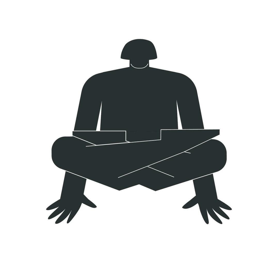 vektor isolerat illustration med platt svart silhuett av kvinna person håller på med finess. atletisk kvinna lär yoga hållning - skala utgör. sportigt övning - tolasana