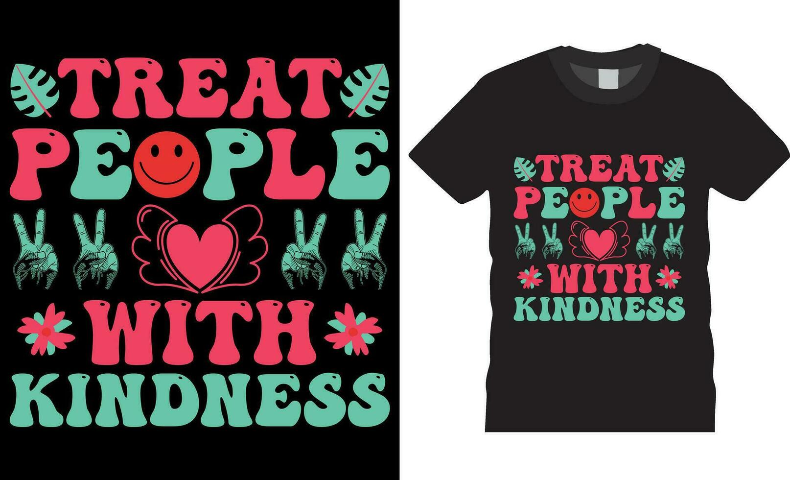 behandeln Menschen mit Freundlichkeit, Typografie Grafik T-Shirt Design vektor
