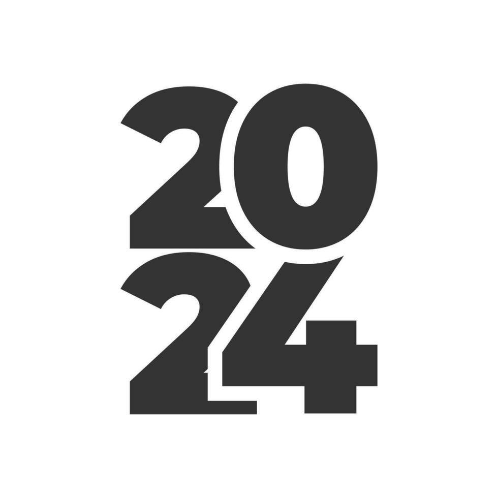 glücklich Neu Jahr 2024 kreativ modisch Text Typografie Design vektor