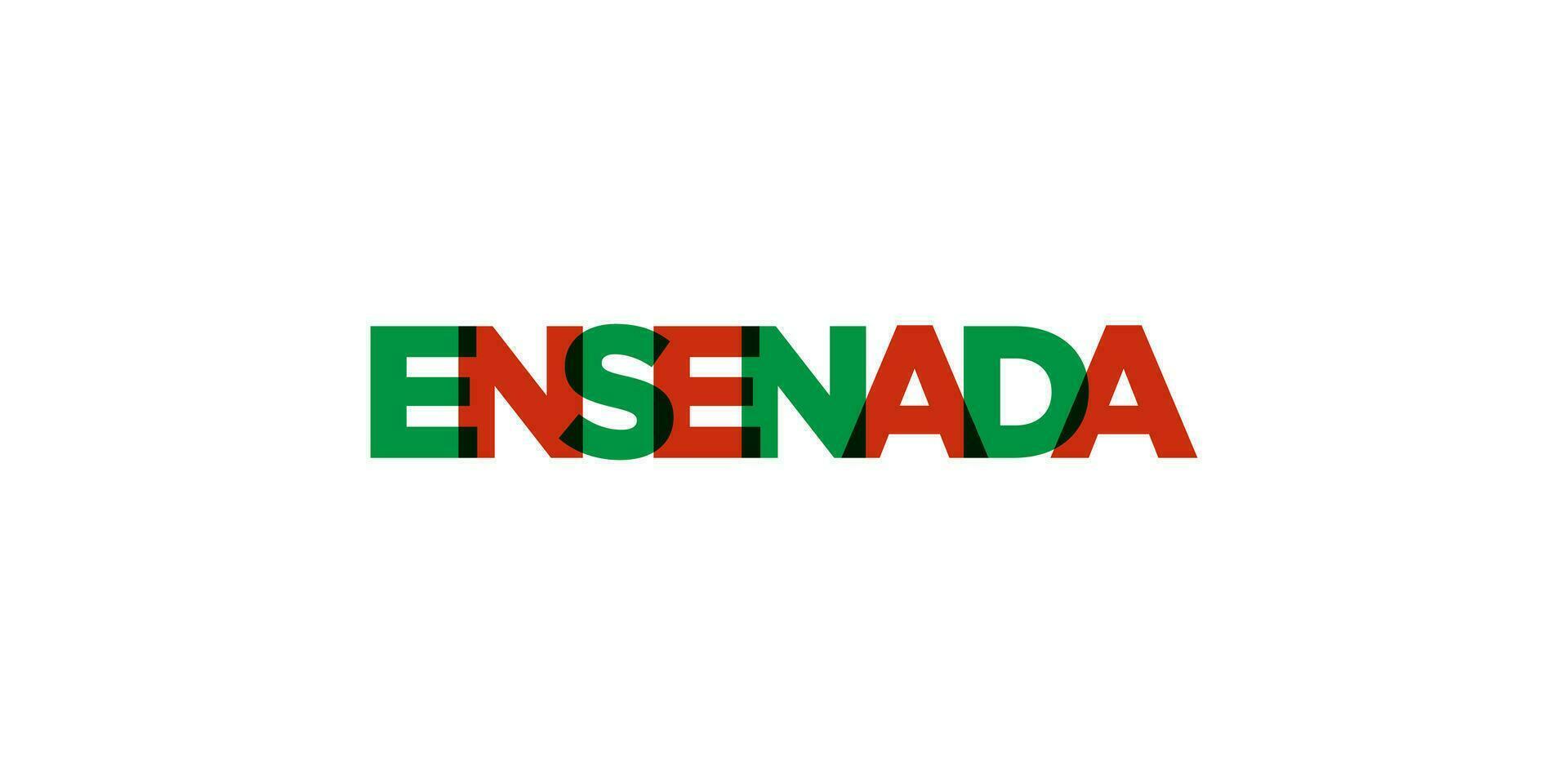 ensenada i de mexico emblem. de design funktioner en geometrisk stil, vektor illustration med djärv typografi i en modern font. de grafisk slogan text.