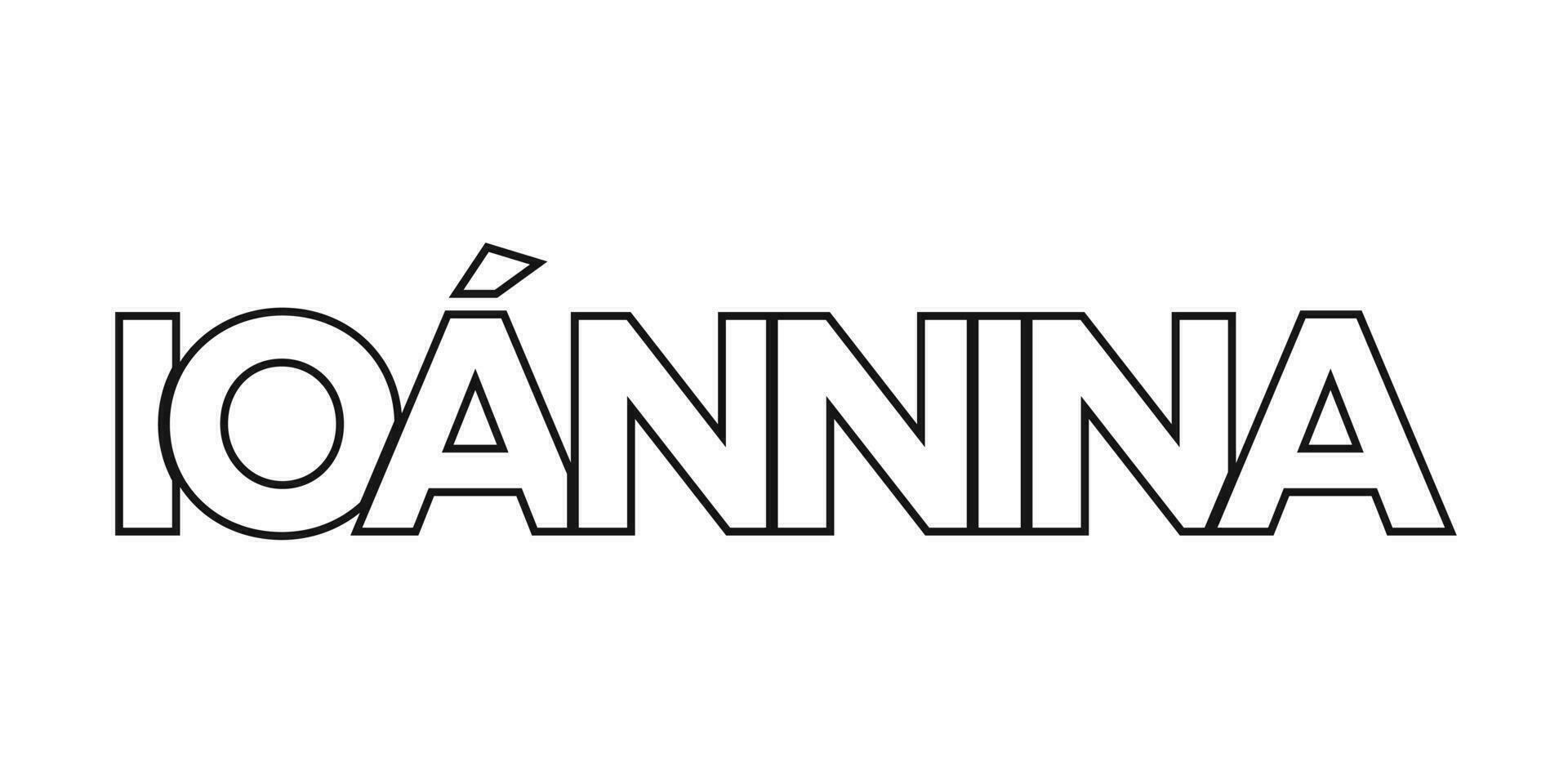 ioannina i de grekland emblem. de design funktioner en geometrisk stil, vektor illustration med djärv typografi i en modern font. de grafisk slogan text.