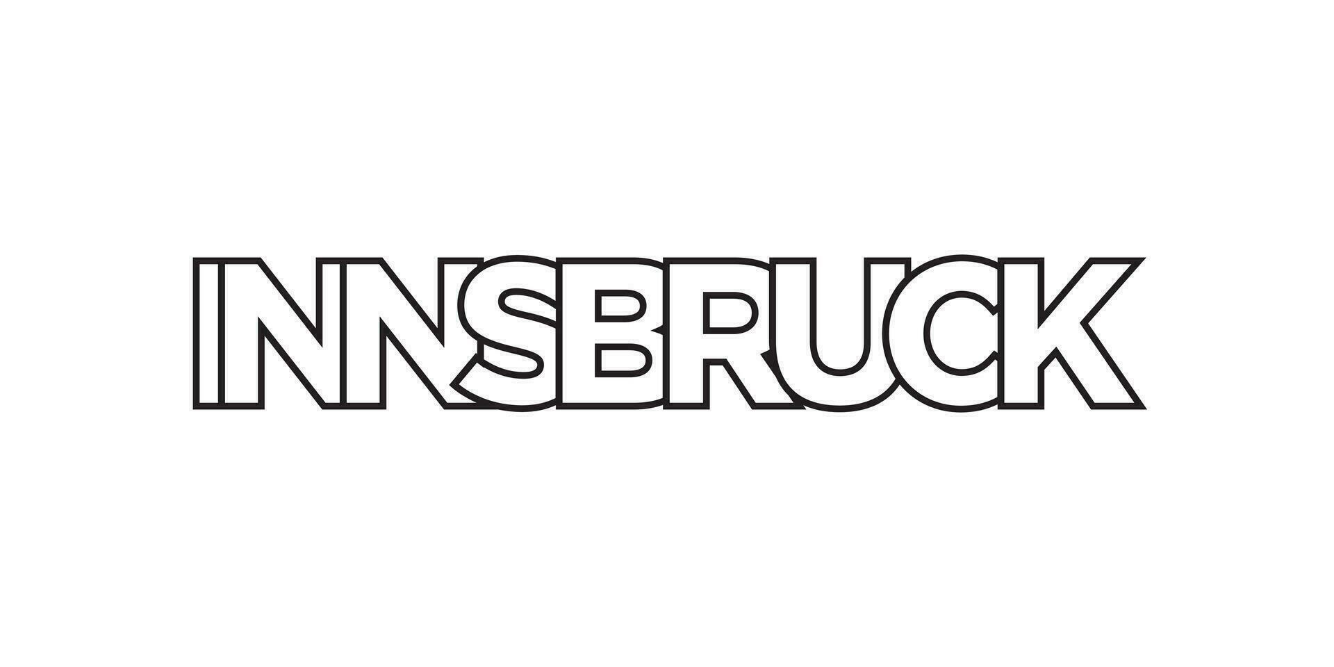 innsbruck i de österrike emblem. de design funktioner en geometrisk stil, vektor illustration med djärv typografi i en modern font. de grafisk slogan text.