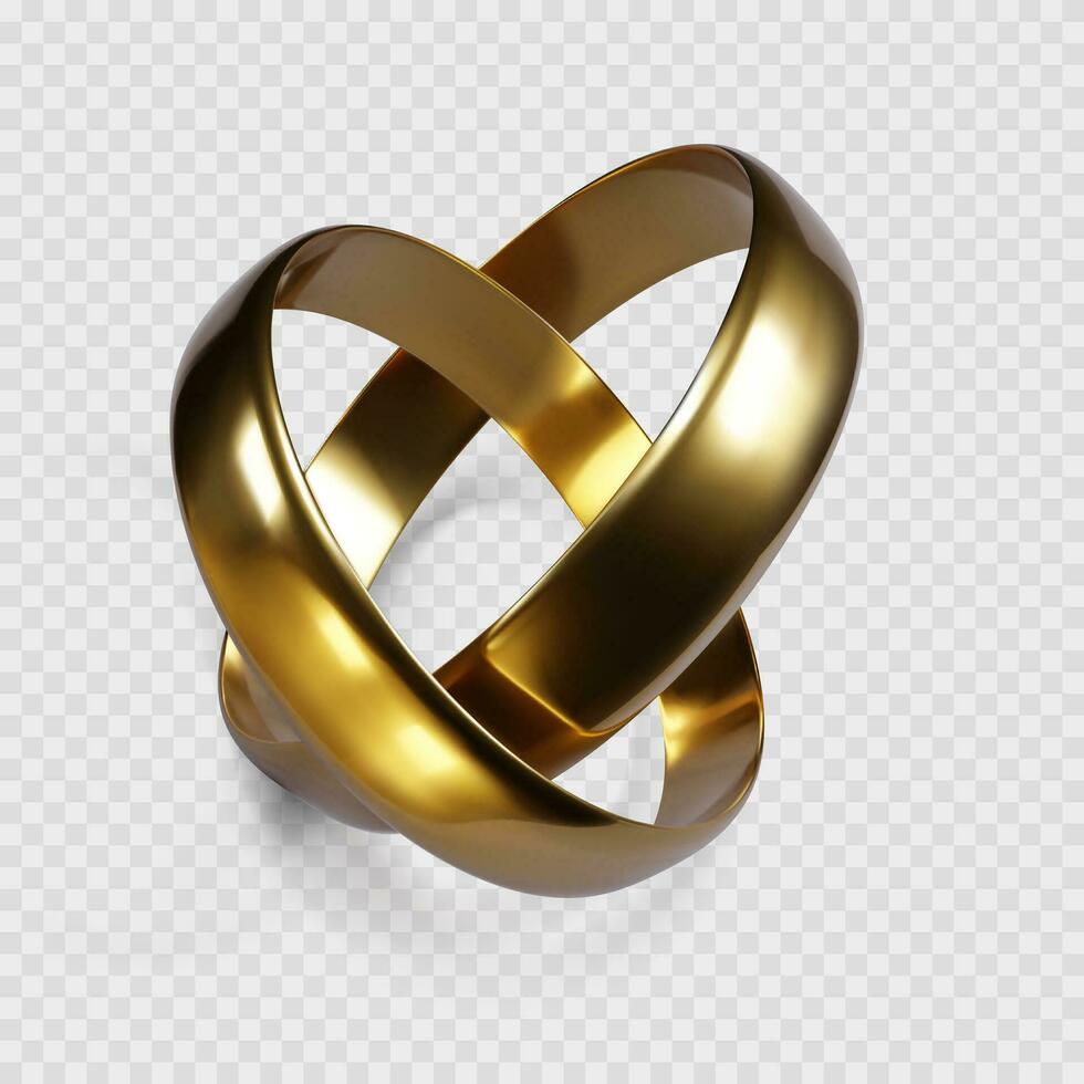 Paar von golden Ringe. Ring Symbol von Hochzeit. Vektor isoliert